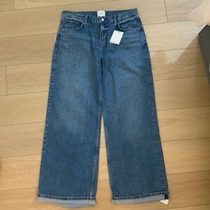 Reformation Cary Low Rise Slouchy Wide Leg Jeans Blue - Size 32